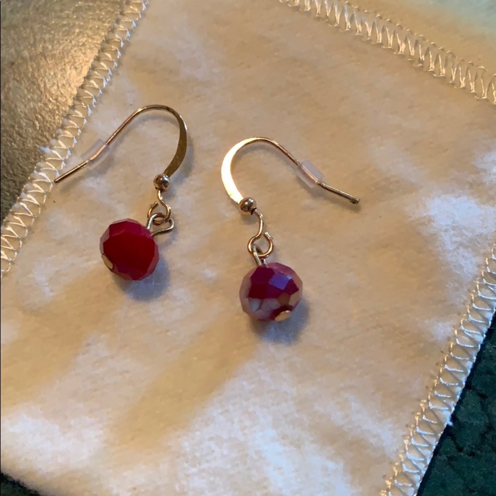 Red/burgundy earrings